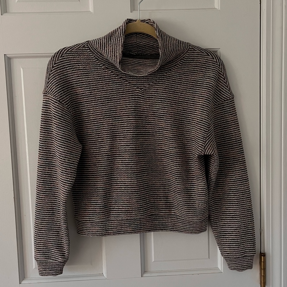 Madewell Textured Turtleneck Top in Rainbow Rib Size XXS